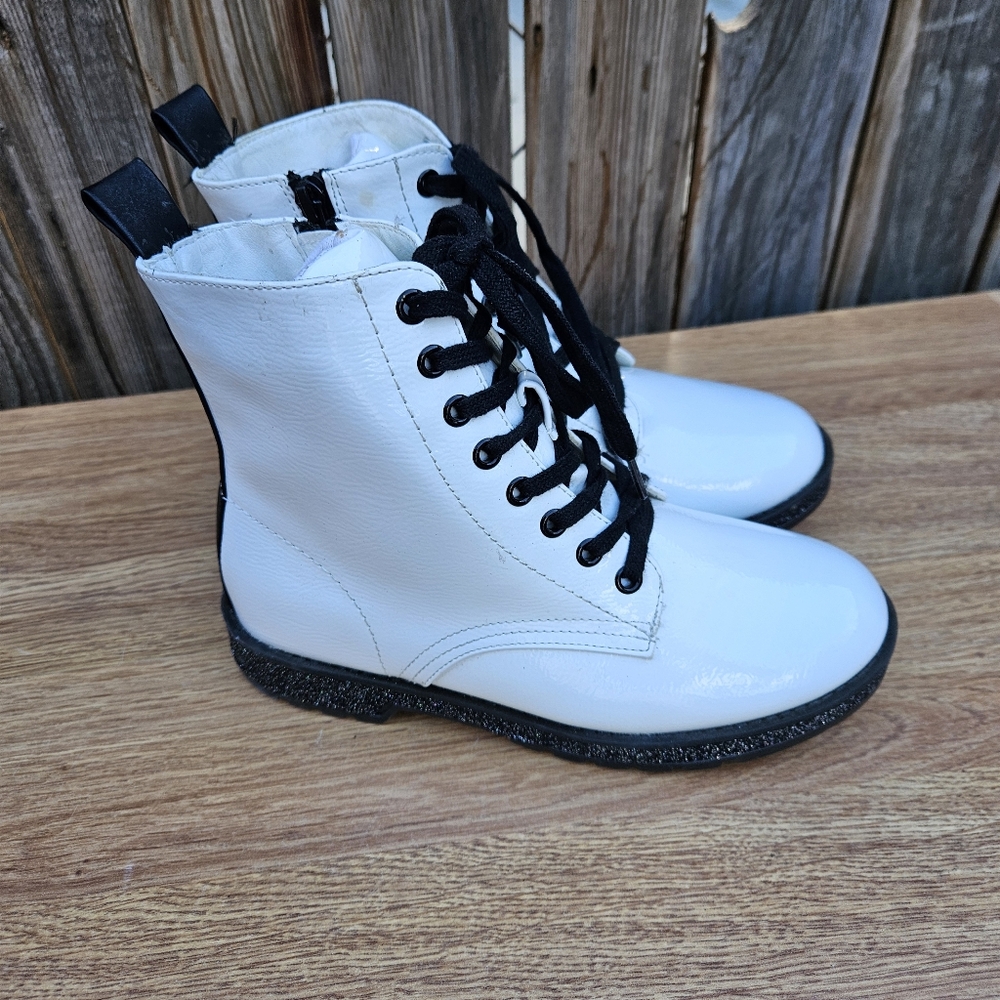 Mia White Lace-Up Ankle Boots Girls Size 3